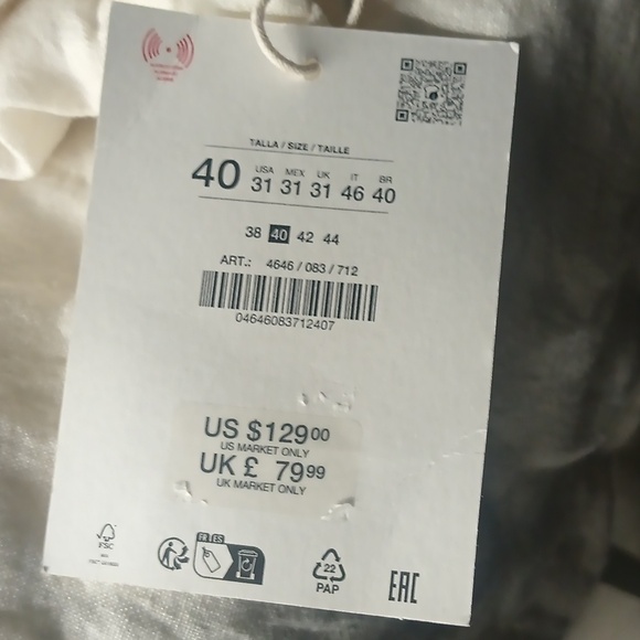 Zara Limited Edition 100% Linen Pleated Pants - Picture 5 of 5